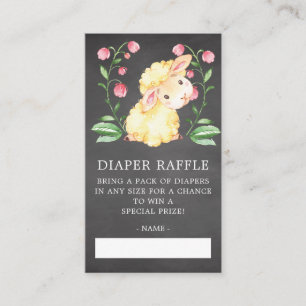 Sweet Little Lamb Baby shower Luier Raffle Ticket Informatiekaartje