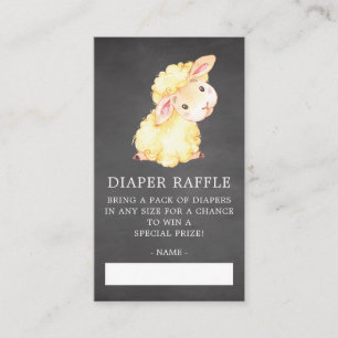 Sweet Little Lamb Baby shower Luier Raffle Ticket Informatiekaartje