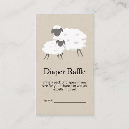 Sweet Little Lamb Baby shower Raffle Ticket (Voorkant)