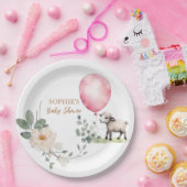 "Sweet Little Lamb" Baby shower Roze Bloemen Papieren Bordje (Feest)