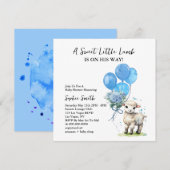 Sweet Little Lamb Baby shower Waterverf Square Kaart (Voorkant / Achterkant)