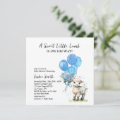 Sweet Little Lamb Baby shower Waterverf Square Kaart (Staand voorkant)