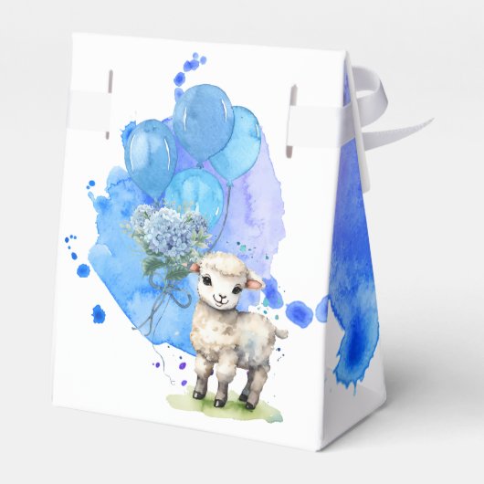 Sweet Little Lamb Blue Hydrangea Balloon Bedankdoosjes (Achterkant)