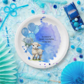 Sweet Little Lamb Blue Hydrangea Balloon Papieren Bordje (Feest)