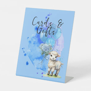 Sweet Little Lamb Blue Hydrangea Kaarten & Geschen Reclamebord Met Voetstuk