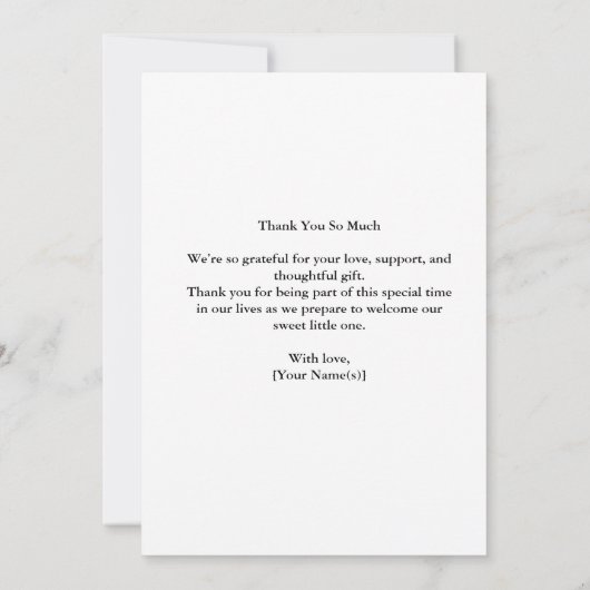 Sweet Little Lamb Blue Hyrangea Balloons Dank u Kaart (Achterkant)