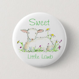 Sweet Little Lamb Boerderij Animal Sheep Illustrat Ronde Button 5,7 Cm