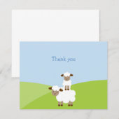 Sweet Little Lamb Dank je wel Notitiekaartje (Voorkant / Achterkant)
