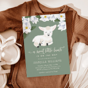 Sweet Little Lamb Gender Neutral Baby shower Kaart