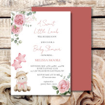 Sweet Little Lamb Mauve Roze baby shower