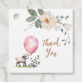Sweet Little Lamb Pink Floral Bedankjes Labels