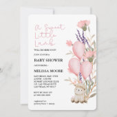 Sweet Little Lamb roze ballon wilde bloem Kaart (Voorkant)