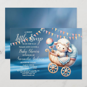 Sweet Little Lamp Baby shower Blauw Mooi Kaart