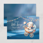 Sweet Little Lamp Baby shower Party Informatiekaartje (Voorkant / Achterkant)