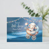 Sweet Little Lamp Baby shower Party Informatiekaartje (Staand voorkant)