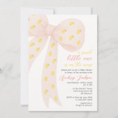 Sweet Little Lemon Pink Coquette Bow Baby shower Kaart (Voorkant)
