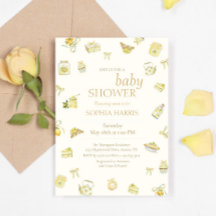 Sweet Little Lemon Watercolor Baby Shower