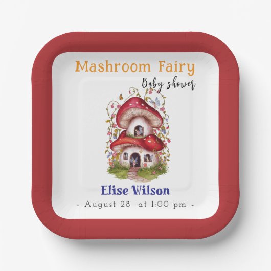 Sweet Little Mashroom is onderweg Papieren Bordje (Voorkant)
