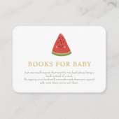 Sweet Little Melon Baby shower. Boeken voor baby Informatiekaartje (Voorkant)