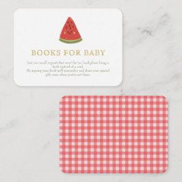 Sweet Little Melon Baby shower. Boeken voor baby Informatiekaartje