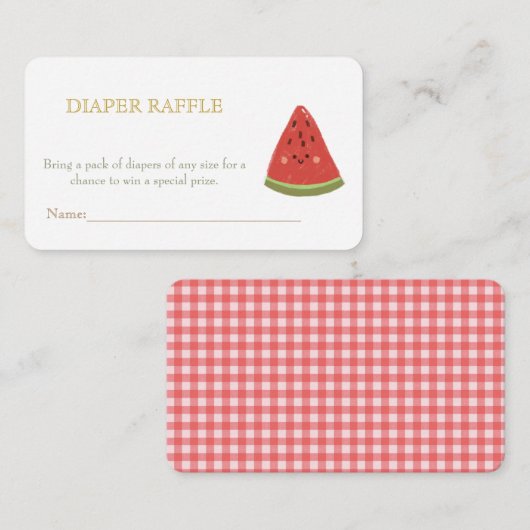 Sweet Little Melon Baby shower Luier Raffle Informatiekaartje (Voorkant / Achterkant)