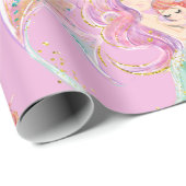 Sweet Little Mermaid Pink Cadeaupapier (Rol Hoek)