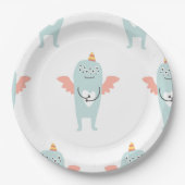 Sweet Little Mint Groen Monster Party Bord (Voorkant)