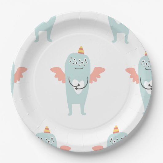 Sweet Little Mint Groen Monster Party Bord (Voorkant)