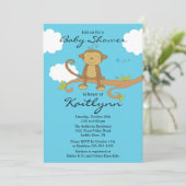 Sweet Little Monkey Baby shower Invitation Kaart (Staand voorkant)