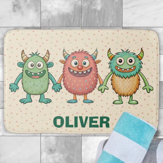 Sweet Little Monsters gepersonaliseerd Badmat