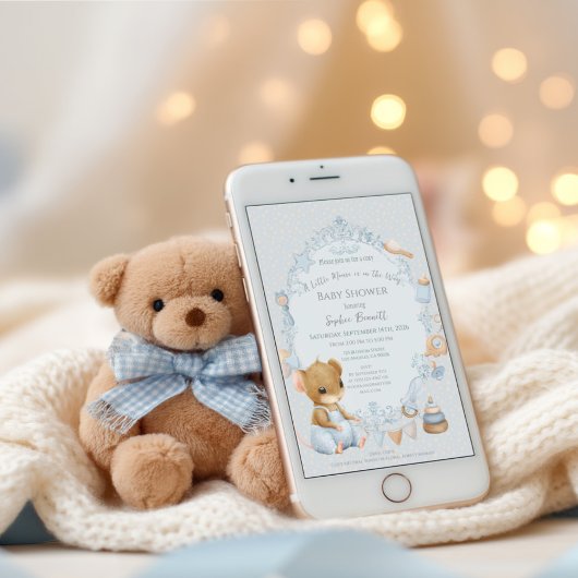 Sweet Little Mouse Baby Shower Invitation Kaart