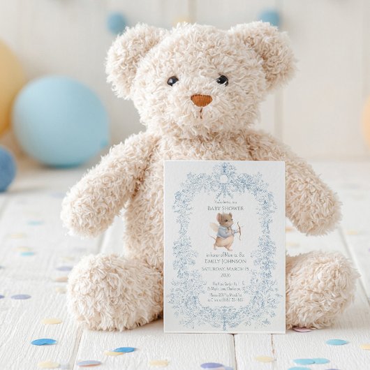 Sweet Little Mouse Baby Shower Invitation Kaart
