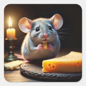 Sweet Little Mouse Vierkante Sticker (Voorkant)