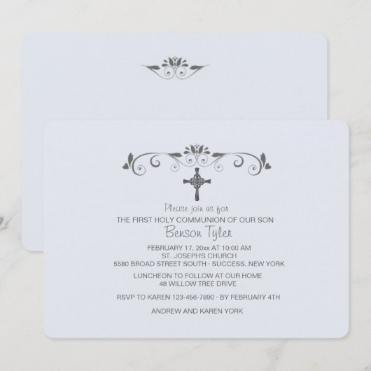 Sweet Little One Blue Religitation Kaart (Voorkant / Achterkant)