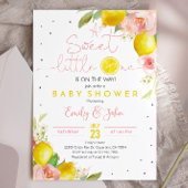 Sweet Little One Lemon Baby shower Invitation Roze Kaart