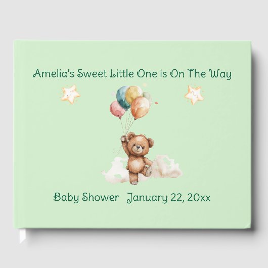 Sweet Little One op de weg Green Baby shower Gastenboek (Voorkant)