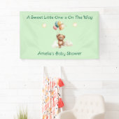 Sweet Little One op de weg Green Baby shower Spandoek (Insitu)