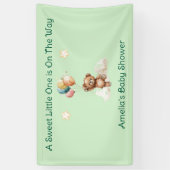 Sweet Little One op de weg Green Baby shower Spandoek (Verticaal)