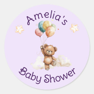 Sweet Little One op de weg Lavendel Baby shower Ronde Sticker