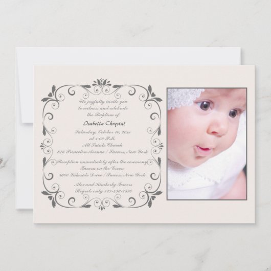 Sweet Little One Photo Invitation Kaart (Voorkant)