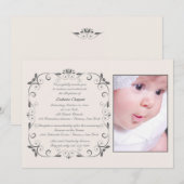 Sweet Little One Photo Invitation Kaart (Voorkant / Achterkant)