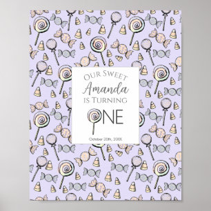 Sweet Little One Snoep thema eerste verjaardag Poster