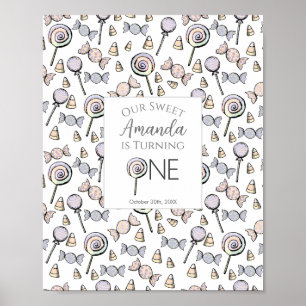 Sweet Little One Snoep thema eerste verjaardag Poster