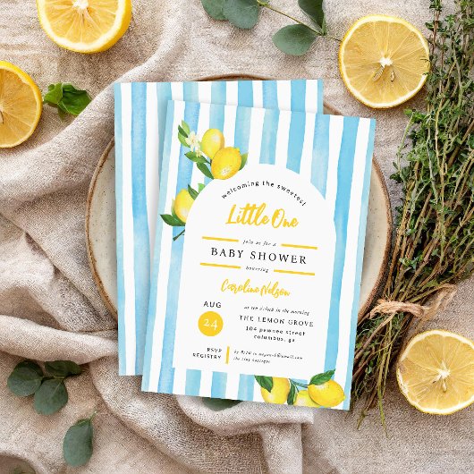 Sweet Little One Summer Lemon Baby shower Kaart