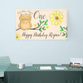Sweet Little Owl Girly Forest 1st Birthday Spandoek (Beurs)