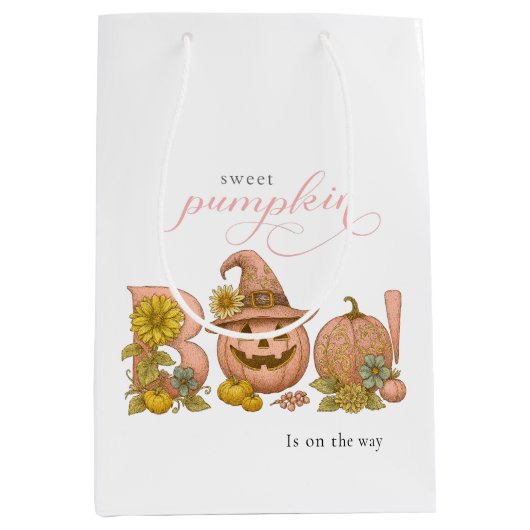 Sweet Little patch pumpkin florals is on the way Medium Cadeauzakje (Voorkant)