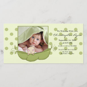 Sweet Little Pea Baby Boy Geboorteaankondiging Aankondiging