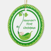 Sweet Little Pea Baby's First Kerstversiering Keramisch Ornament (Links)