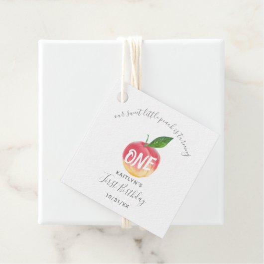 Sweet Little Peach 1st Birthday Bedankjes Labels (In situ)