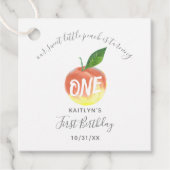 Sweet Little Peach 1st Birthday Bedankjes Labels (Voorkant)